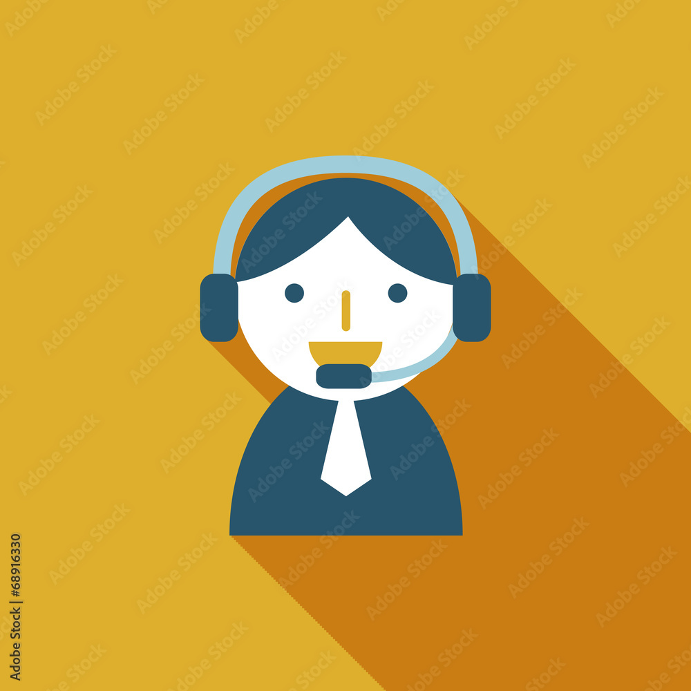 phone service flat icon with long shadow phone service flat icon with long shadow