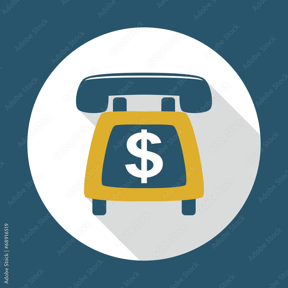 Telemarketing flat icon with long shadow Telemarketing flat icon with long shadow