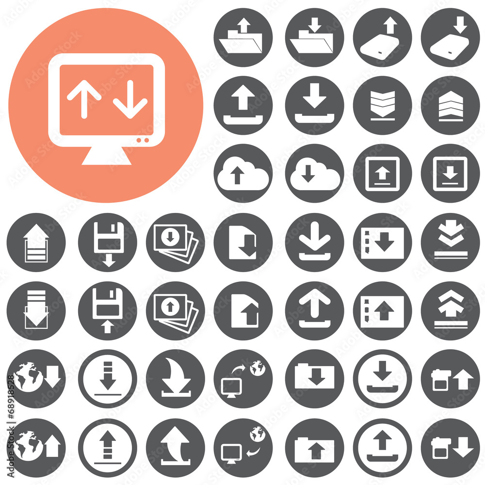 Download icon. Upload button. Load symbol. Illustration eps10 Download icon. Upload button. Load symbol. Illustration eps10