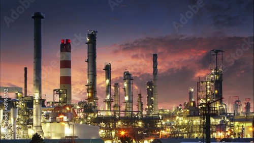 Oil Industry - refinery plant, time lapse photo