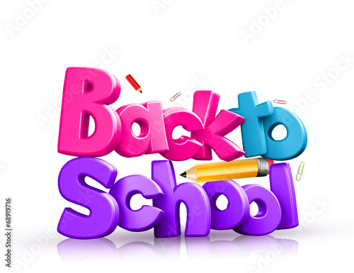 Colorful 3D Text of Back to School photo