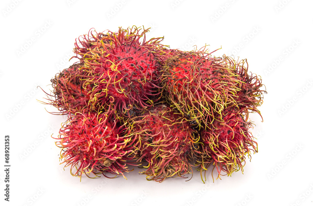 Fototapeta premium rambutan sweet delicious fruit isolated on white background