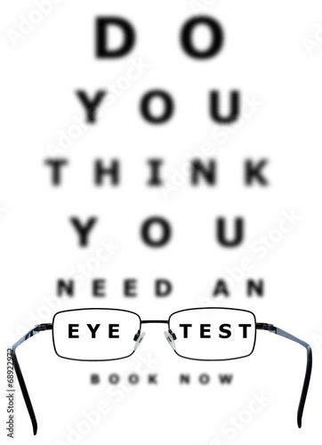 Eye Test Chart and Glasses
