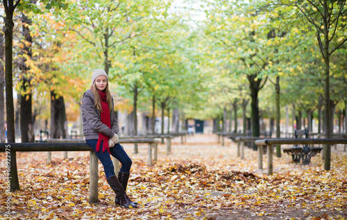 Girl walking in a park