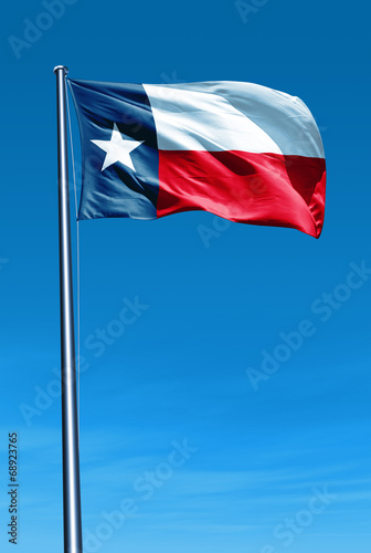 Texas (USA) flag waving on the wind