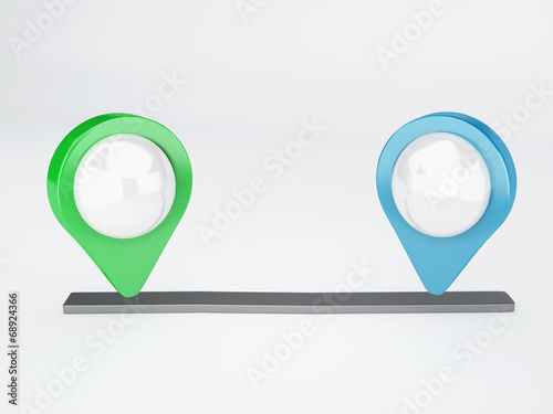 3d map pointer. travel and navigation concept