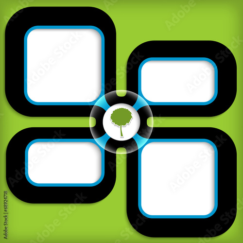 four boxes for entering text with tree symbol