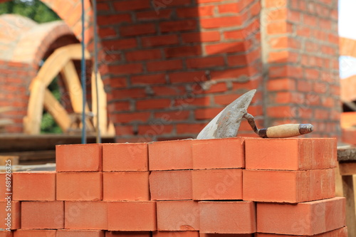 Trowel and bricks