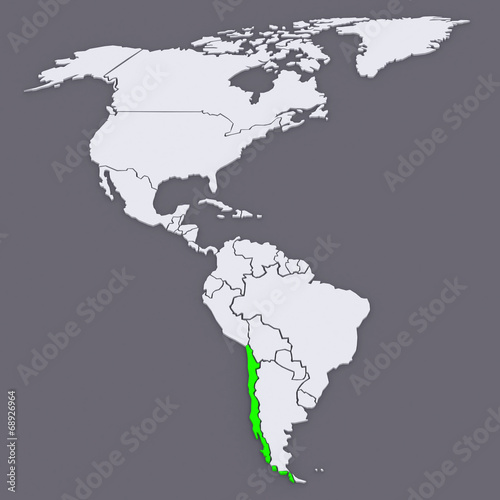 Map of worlds. Chile.