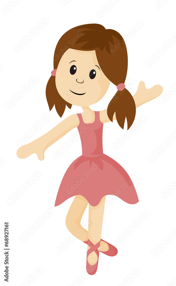 Cute little ballerina girl-isolated on white Cute little ballerina girl-isolated on white
