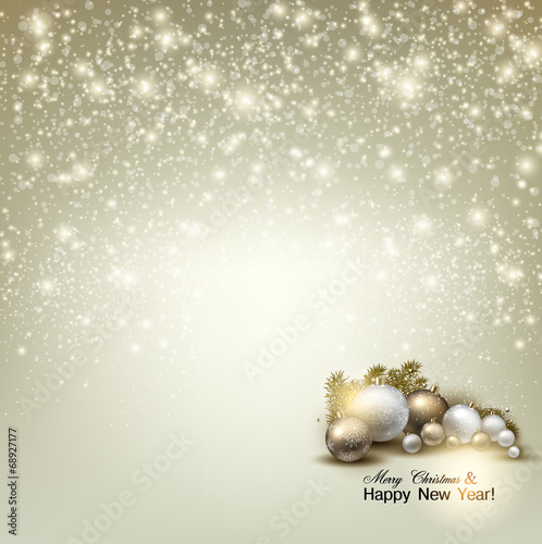 Elegant glowing Christmas background with place for text. Vector