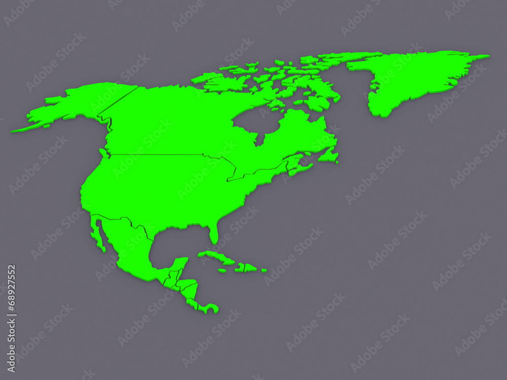 Obraz premium Map of worlds. North America.