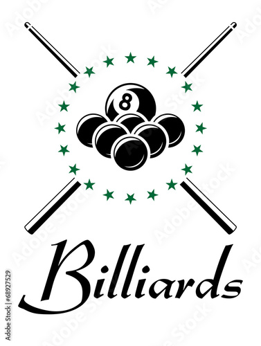 Billiards and snooker sports emblem