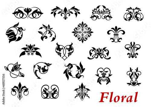 Floral ornamental elelments and vignettes © Vector Tradition