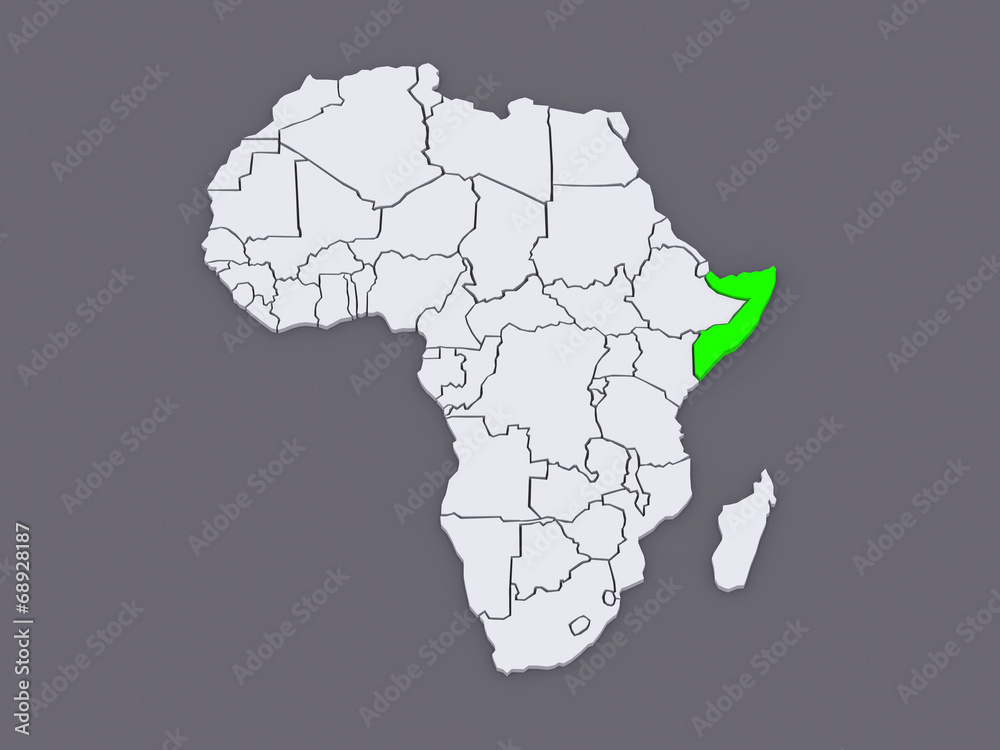 Map of worlds. Somalia.