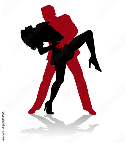 silhouette di ballerini di latino americano