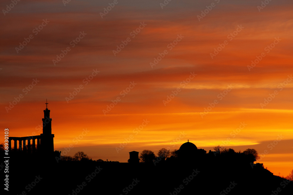 Silhouette of Edinburgh skyline