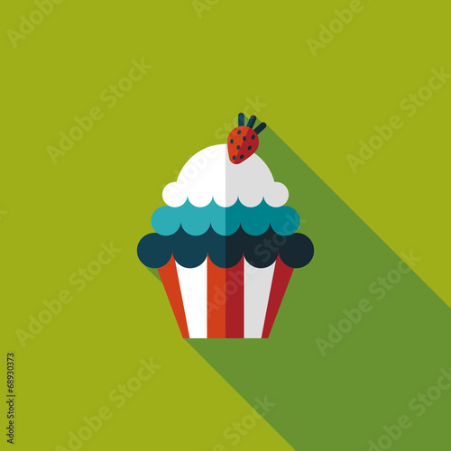cupcake flat icon with long shadow,eps10