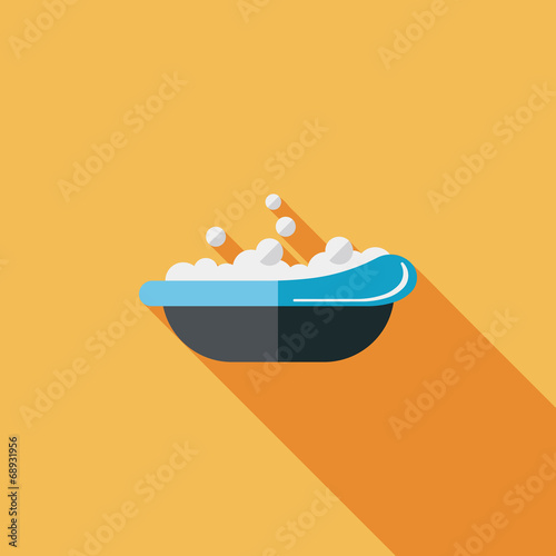 baby bath baby flat icon with long shadow,eps10
