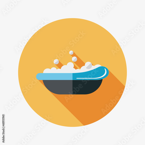 baby bath baby flat icon with long shadow,eps10