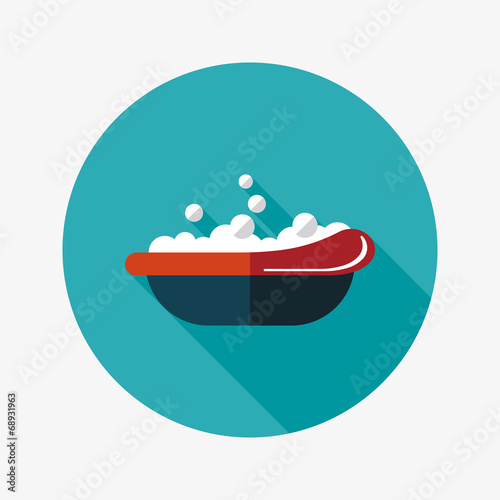 baby bath baby flat icon with long shadow,eps10