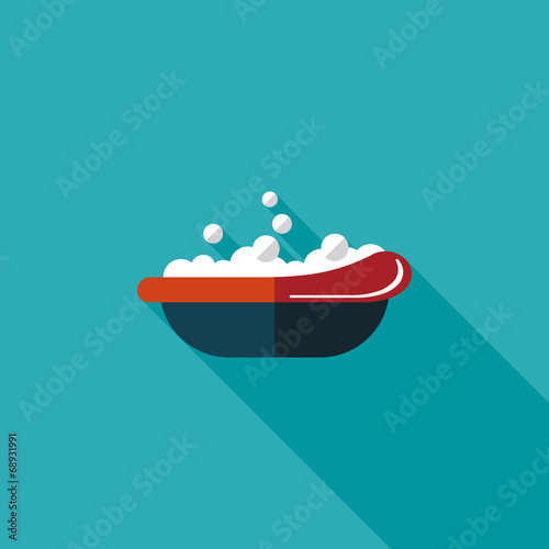 baby bath baby flat icon with long shadow,eps10