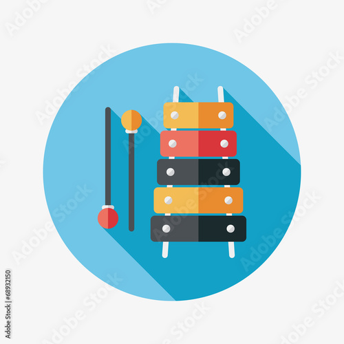 Xylophone flat icon with long shadow,eps10