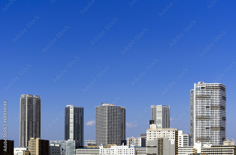 ［東京都市風景］東京湾岸エリア高層タワーマンション群と（東雲）-615