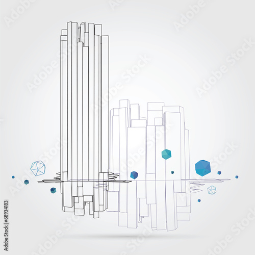 Geometric background. 3D Vector.