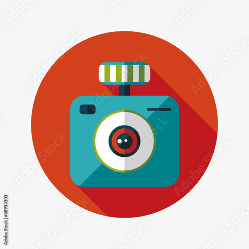 camera flat icon with long shadow