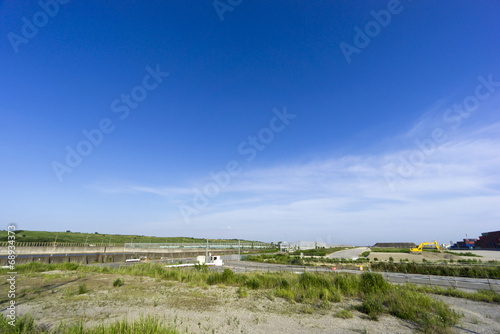 Canvas Print 2020年東京オリンピック・海の森マウンテンバイクコース付近（建設用地）を望む