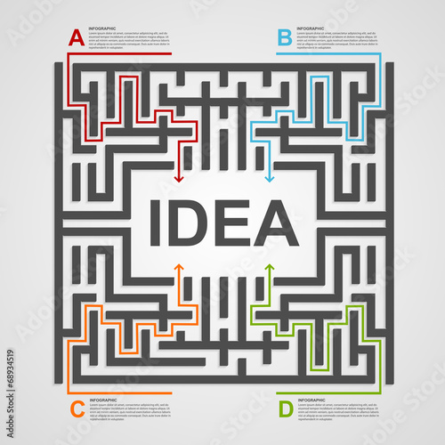 Labyrinth infographic concept. Design template.
