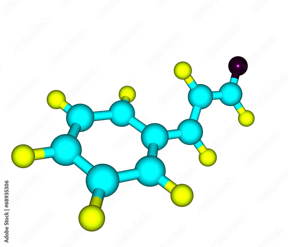 Cinnamaldehyde molecule isolated on white Cinnamaldehyde molecule isolated on white
