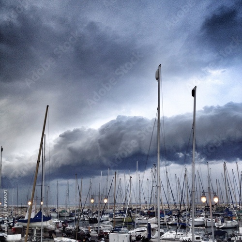 storm clouds at harbor photo