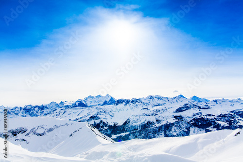 Alps mountain landscape. Winter landscape