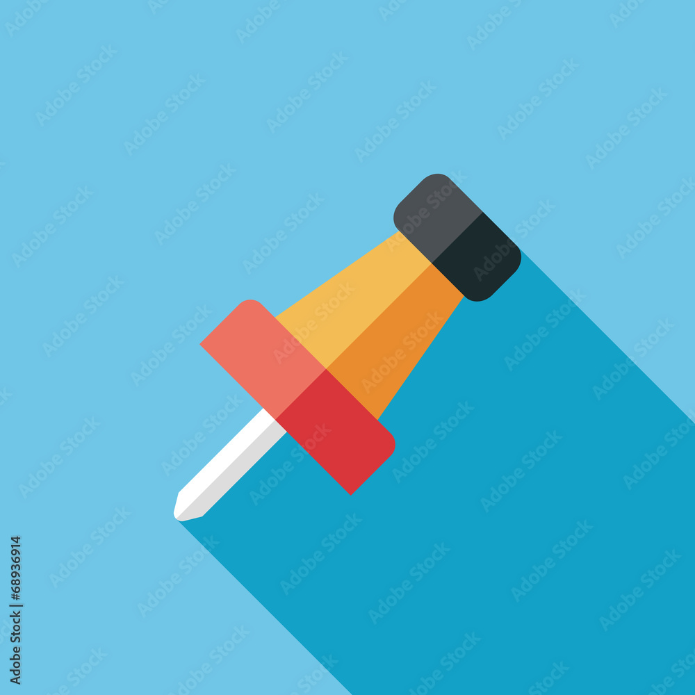 push pin flat icon with long shadow,eps10 push pin flat icon with long shadow,eps10