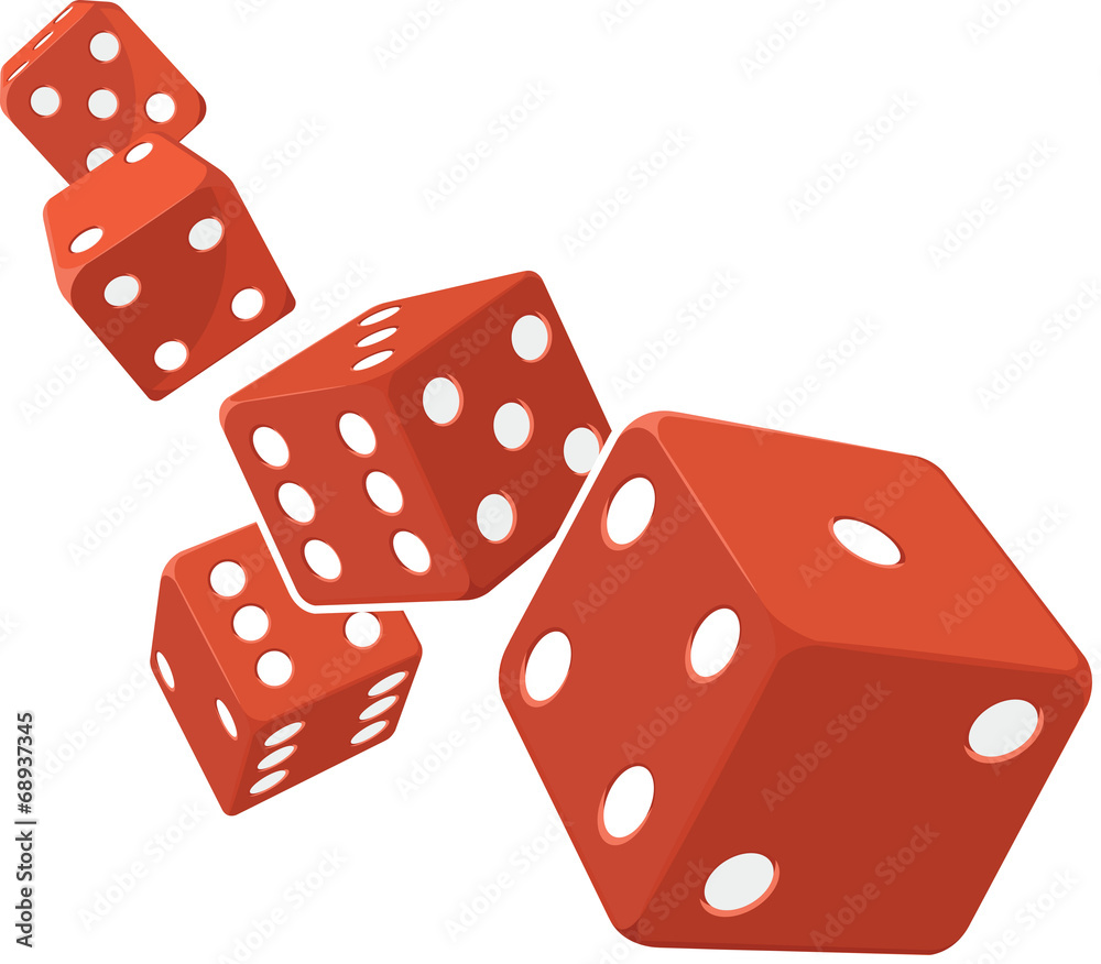 Naklejka premium Dice Rolling with White Background