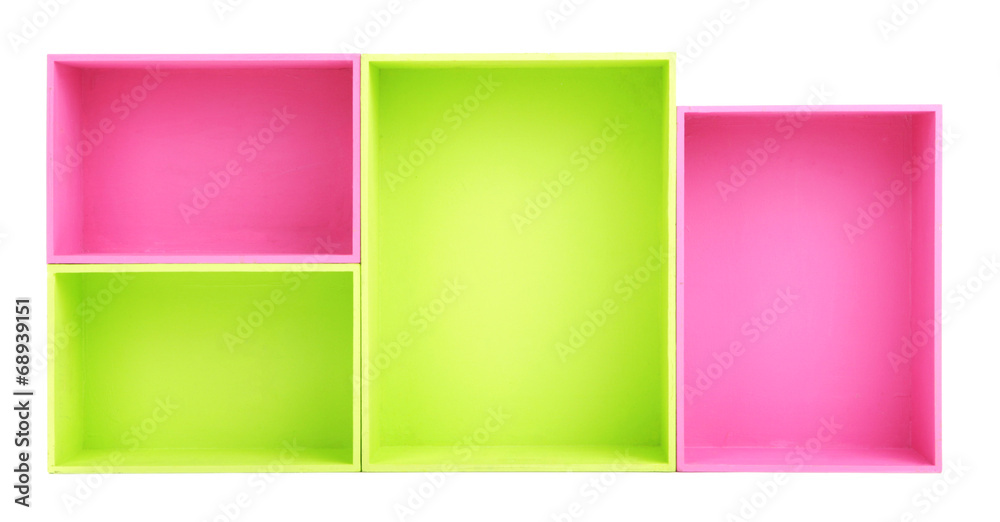 Obraz premium Multicoloured rectangular boxes isolated on white
