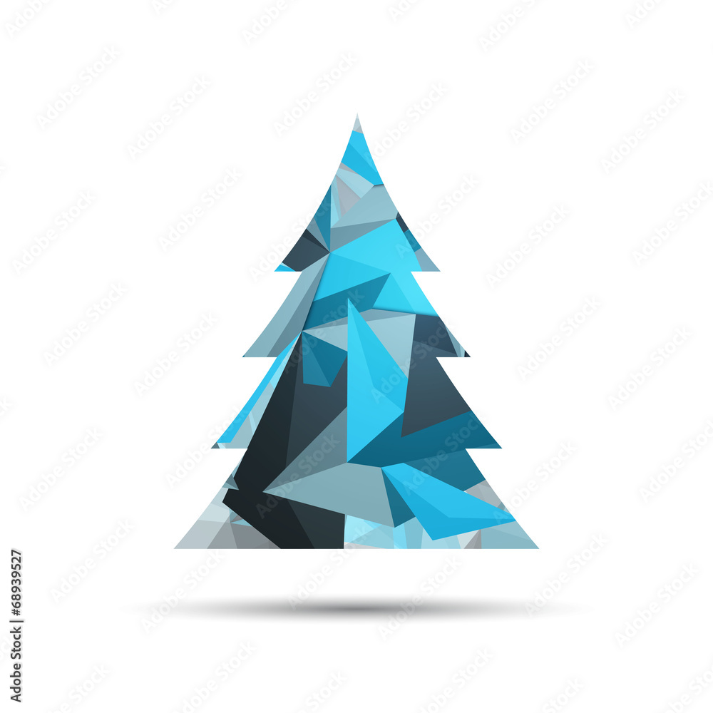 Vector Illustration of an Abstract Christmas Tree - obrazy, fototapety, plakaty 