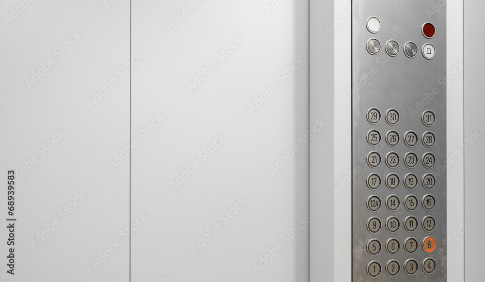 Elevator internal buttons control panel