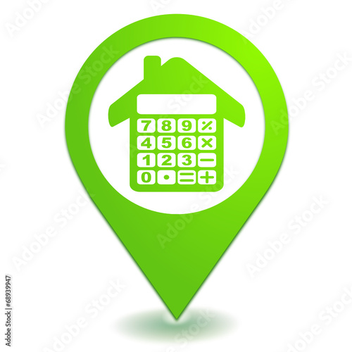 estimation immobilière sur symbole localisation vert