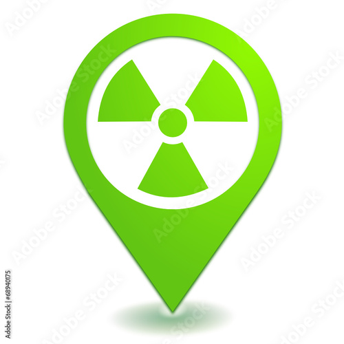 radioactivité sur symbole localisation vert