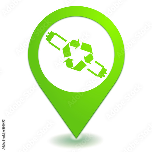 recyclage des néons sur symbole localisation vert