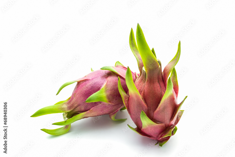 Dragon fruit ,cross section showing the skin. Dragon fruit ,cross section showing the skin.