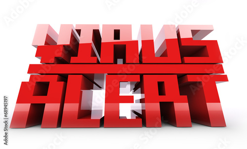 Red Virus Alert word