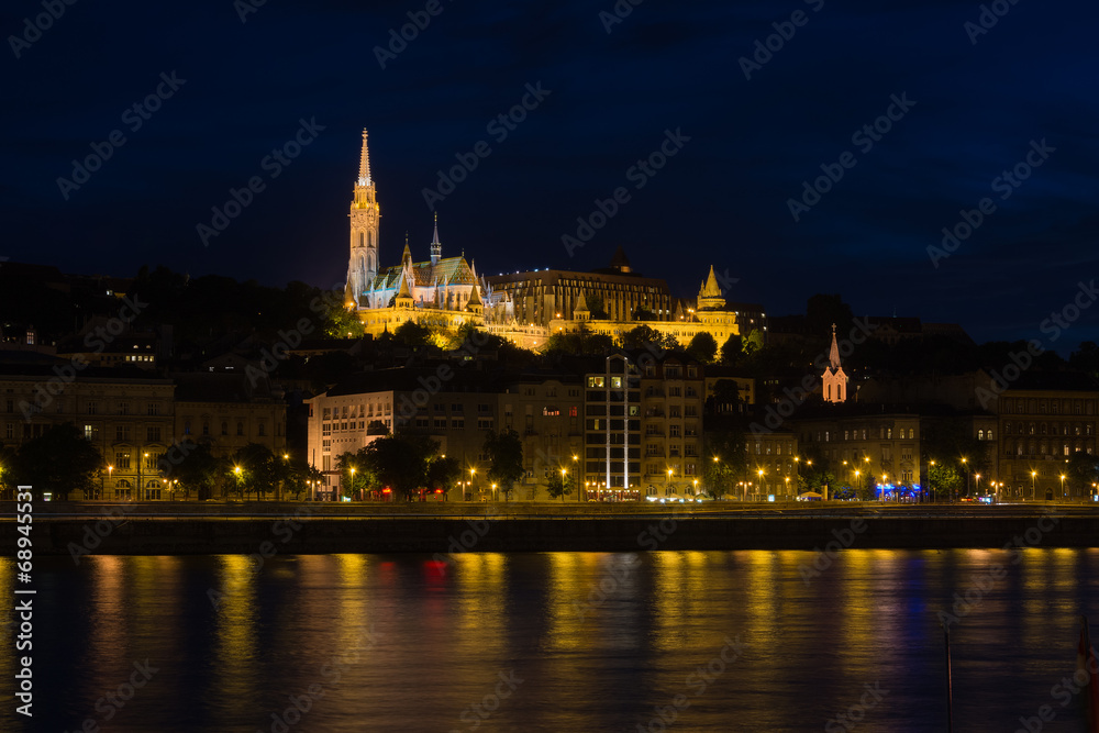 View of Fisherman's Bastion over the Danube Budapest