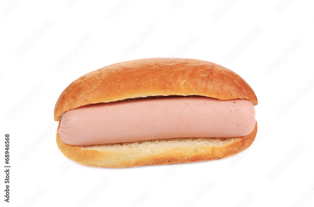 Hot dog bread and sausage roll. Hot dog bread and sausage roll.