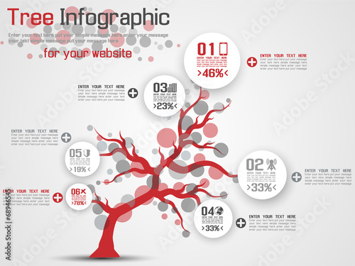 TREE INFOGRAPHIC MODERN RED