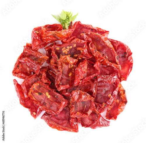 Sun dried tomatoes isolated on white