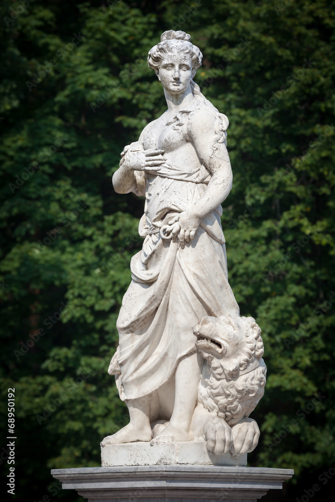 Statue of Pax. Garden of Pavlovsk Palace, St. Petersburg. Russia